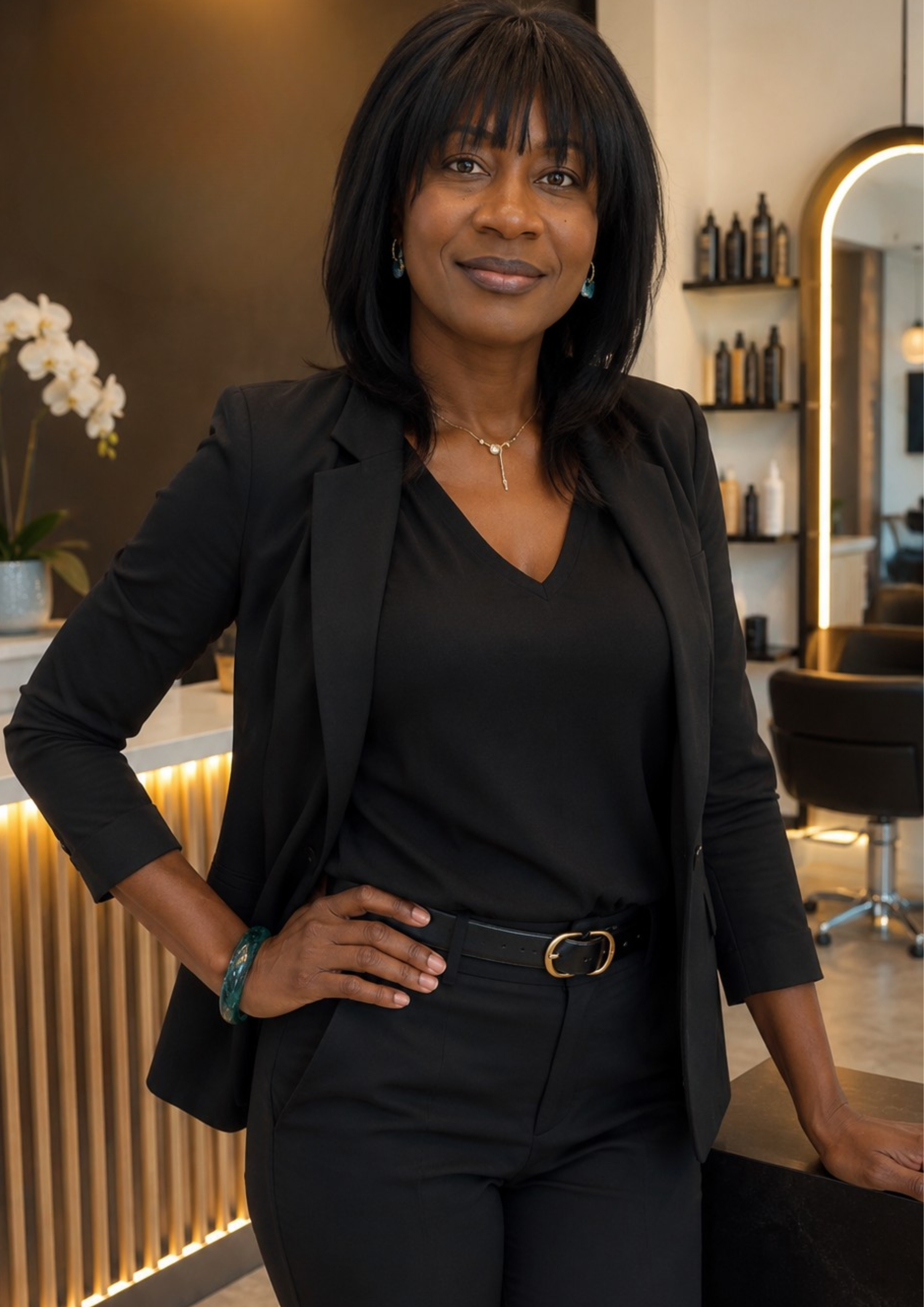 La gérante du salon Awa Coiffure